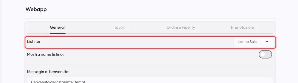 Dove si trova «Listino»