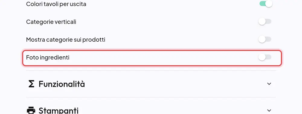 Dove si trova «Foto ingredienti»