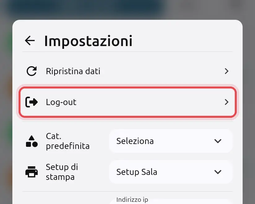 Dove si trova «Log-out»