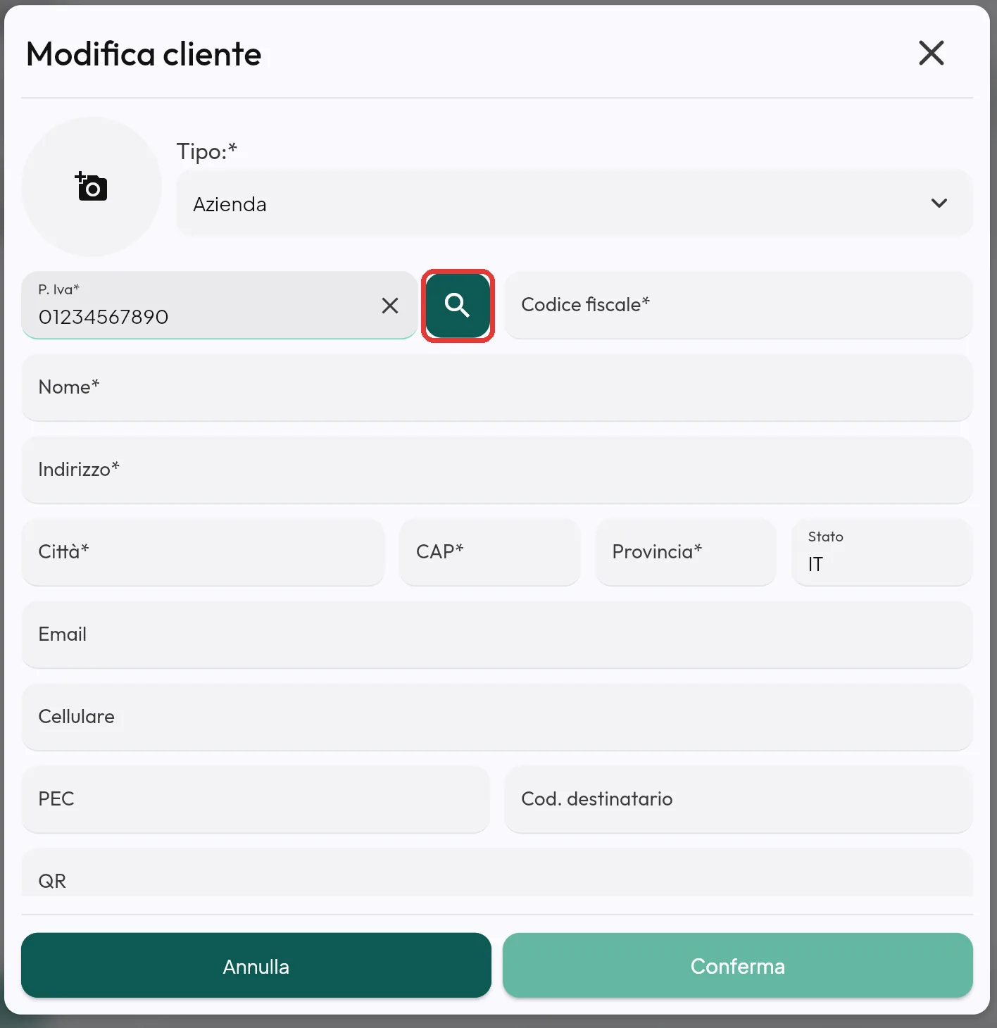 Scheda cliente