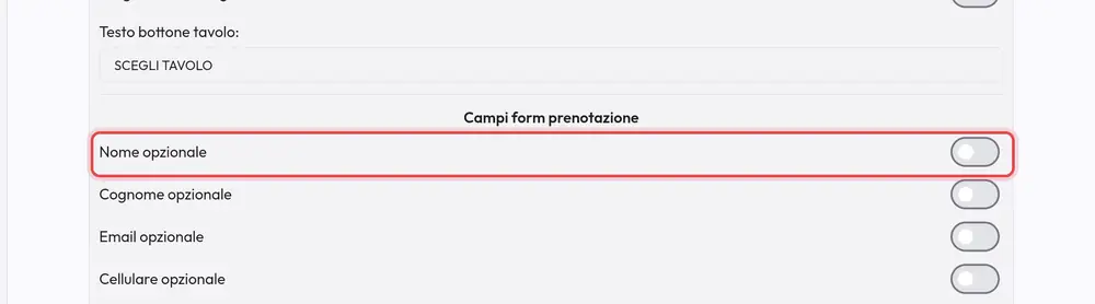 Dove si trova «Nome opzionale»