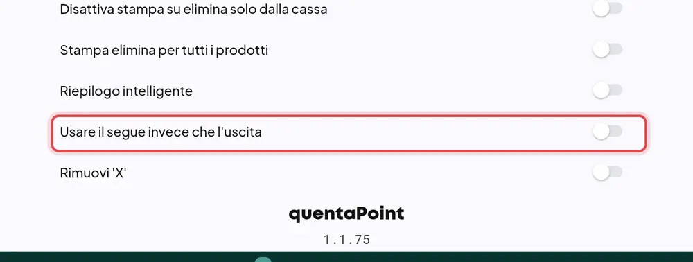 Dove si trova «Usare il segue invece che l'uscita»