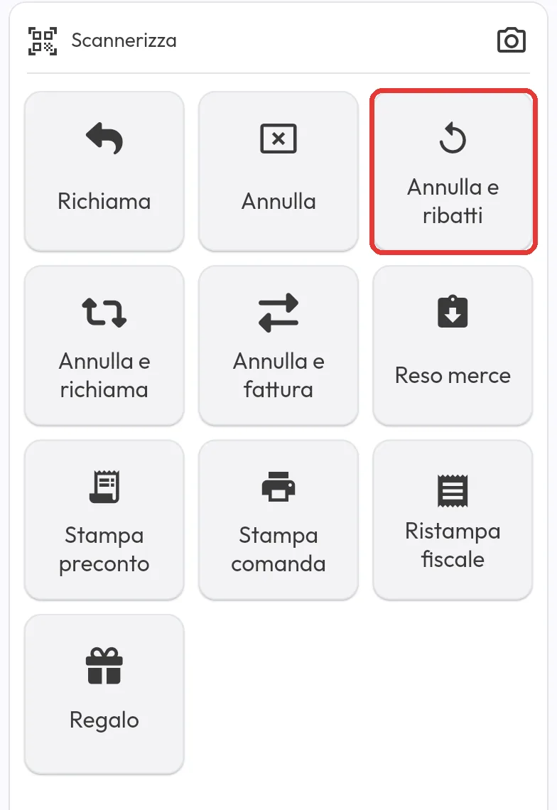 Bottone Annulla e ribatti