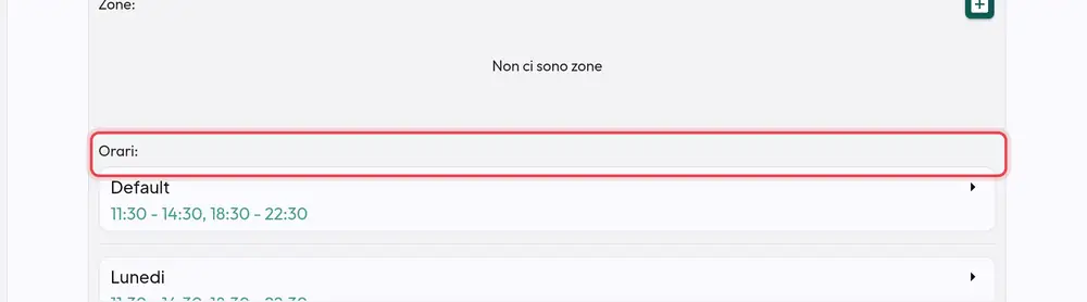 Dove si trova «Orari»