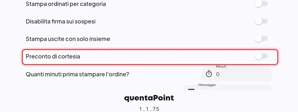 Dove si trova «Preconto di cortesia»
