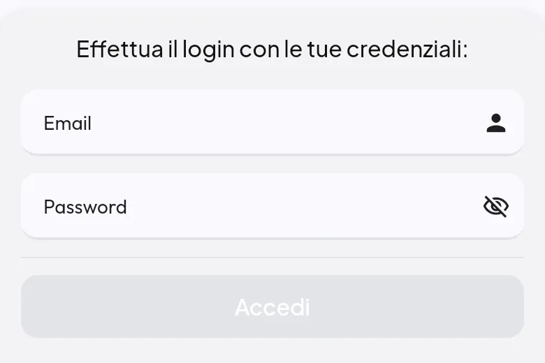 Accesso all'app Quenta sul telefono