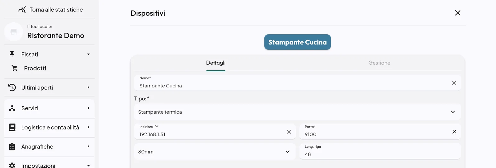 Nuovo dispositivo stampante termica