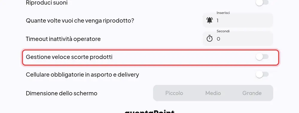Dove si trova «Gestione veloce scorte prodotti»