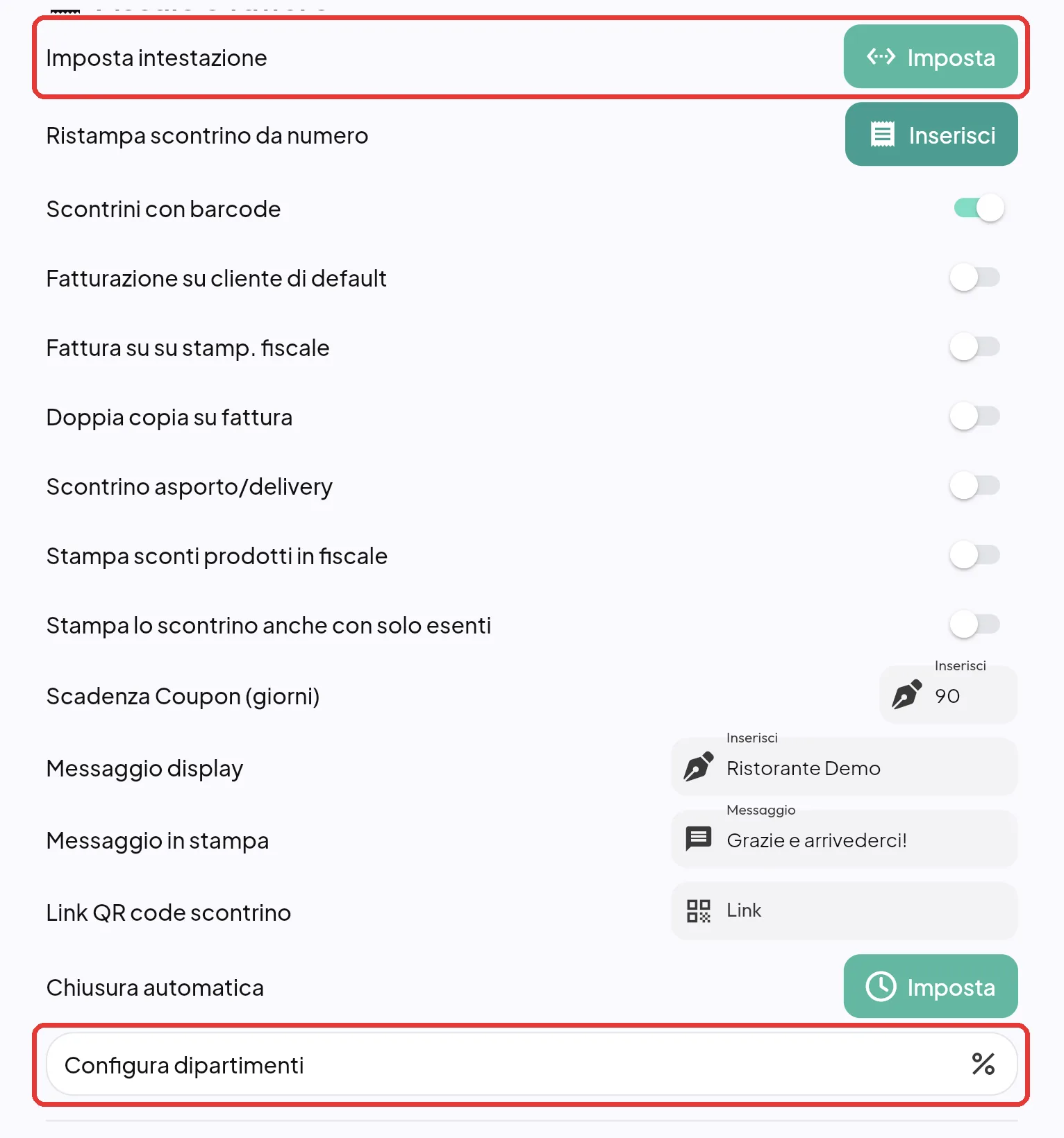 Operazioni dopo la chiusura