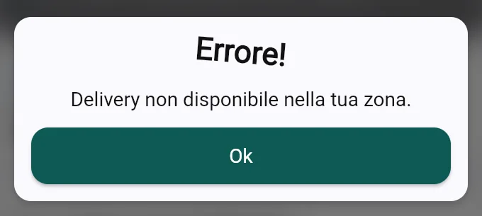 Indirizzo fuori dalle zone