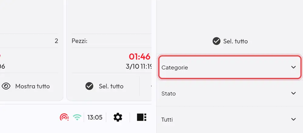 Dove si trova «Categorie»