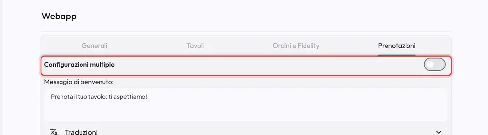 Dove si trova «Configurazioni multiple»